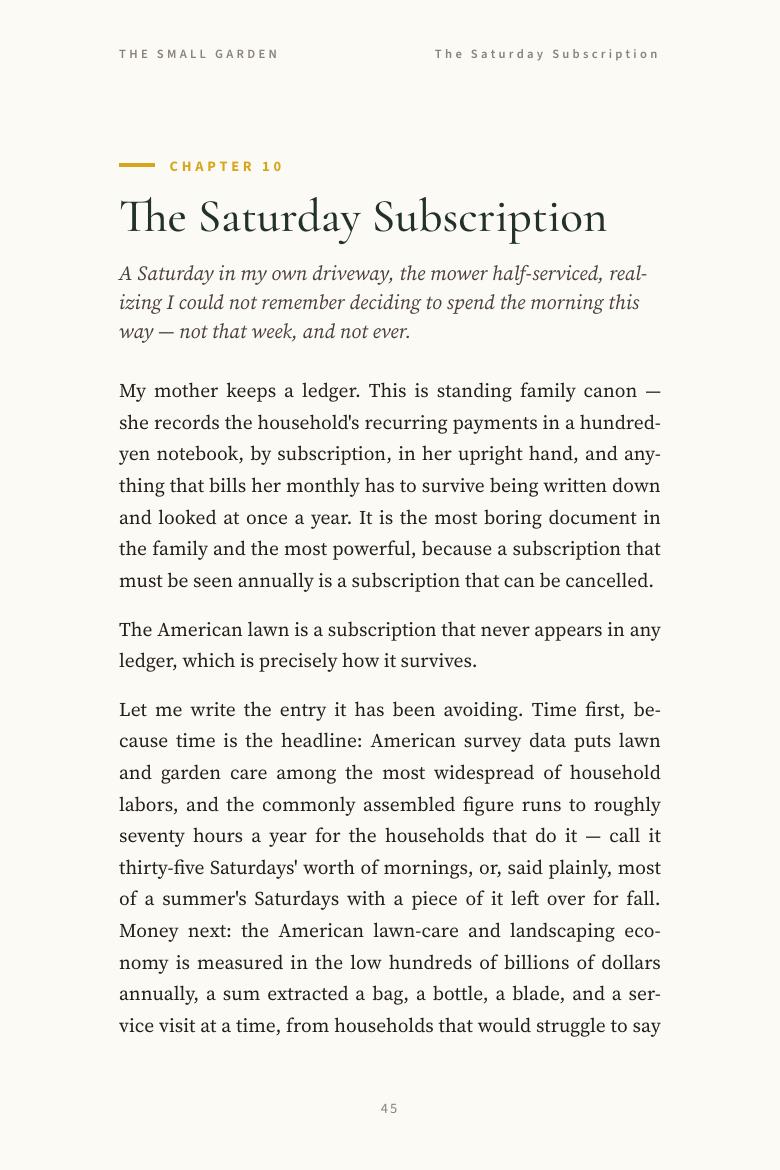 Chapter 10, The Saturday Subscription